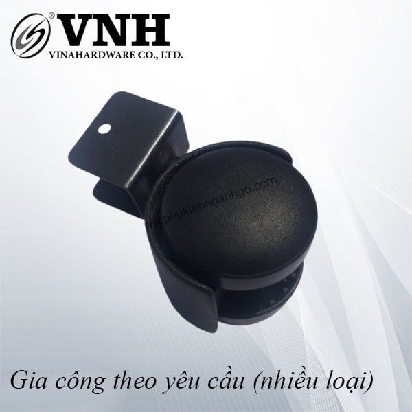 Bánh xe tủ đế U Vinahardware loại 23mm, đường kính 50mm, không khóa, màu đen - CTU8231KK-CTU8231KK