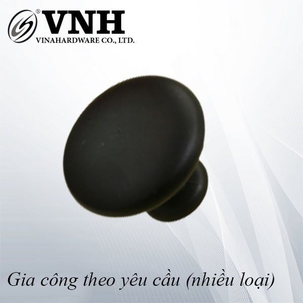 Núm tay nắm tủ tròn Vinahardware phi 30mm, màu đen - HD0069B-HD0069B