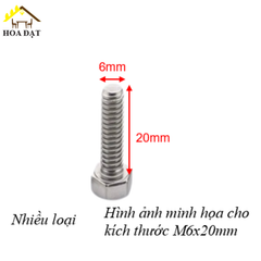 Bulong lục giác ngoài Vinahardware loại M6, màu trắng-BHO620Z