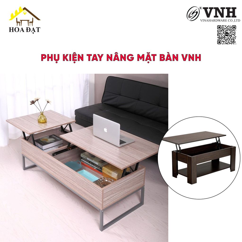 Phụ kiện tay nâng mặt bàn Vinahardware loại 380mm VNH TL9385-TL9385