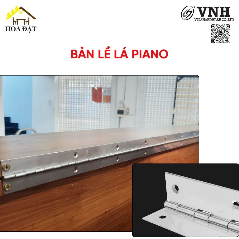 Bản lề lá piano Vinahardware bản 37mm, inox 201-VNH37250