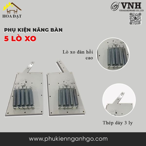 Bộ phụ kiện nâng kết hợp (bộ 5 lò xo) 330x210x40mm màu trắng cho bàn ăn - VNH29236671