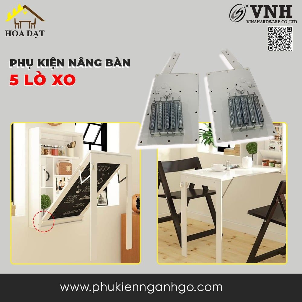 Bộ phụ kiện nâng kết hợp (bộ 5 lò xo) 330x210x40mm màu trắng cho bàn ăn - VNH29236671