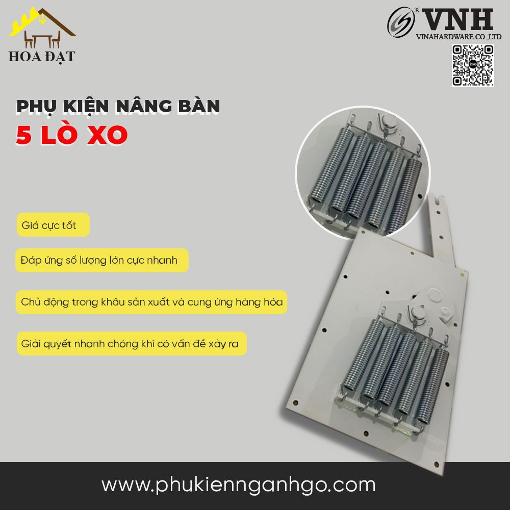 Bộ phụ kiện nâng kết hợp (bộ 5 lò xo) 330x210x40mm màu trắng cho bàn ăn - VNH29236671