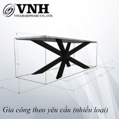 Khung bàn 1800x900x730mm, sơn đen mờ - VNH1800900-VNH1800900