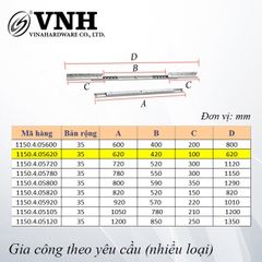 Ray trượt bàn cánh bướm Vinahardware, bản 35mm - ST35600Z1