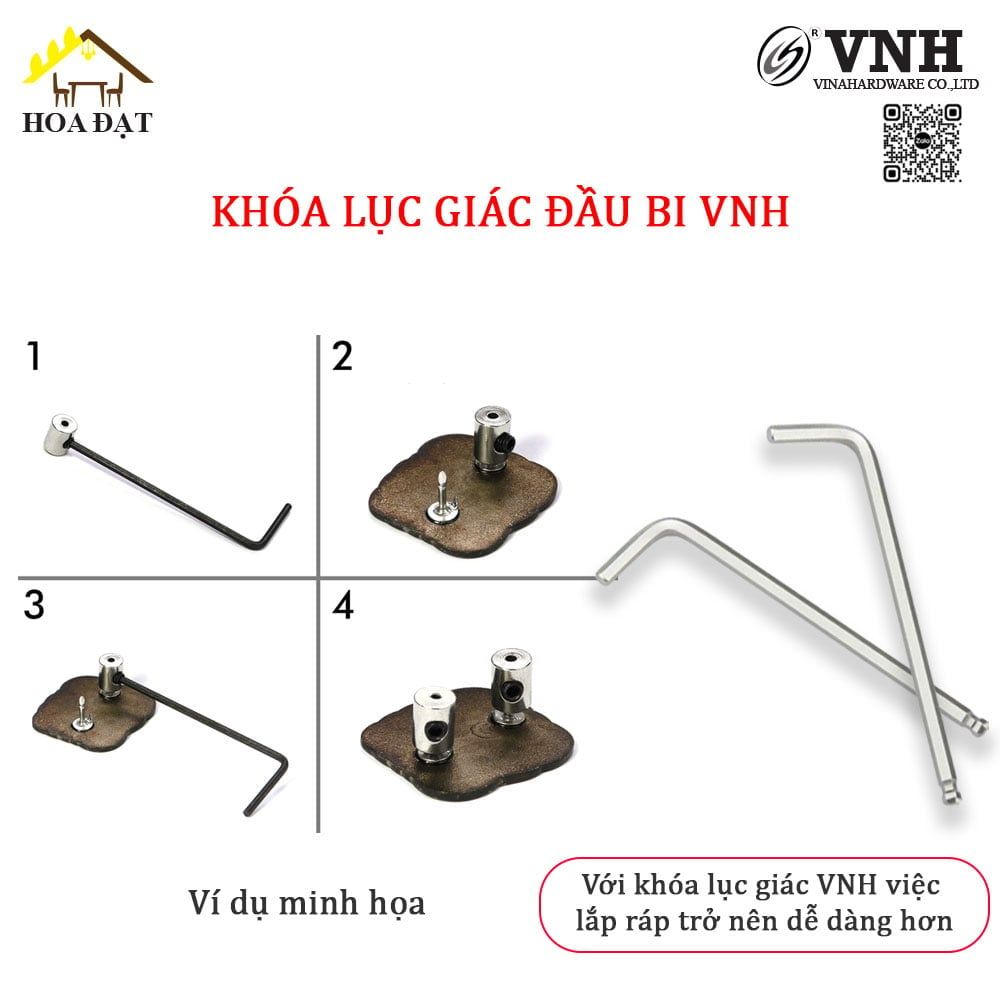Khoá lục giác Vinahardware 3x50mm mạ kẽm trắng HK350-HK350