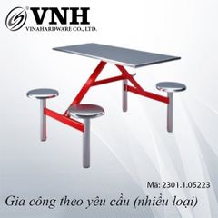Bộ bàn ghế liền căng tin 4 chỗ SS304 - VNH052224