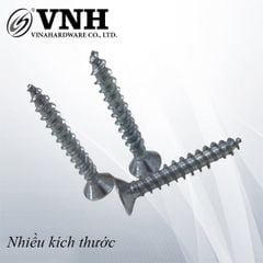 Vít đầu bằng răng nhuyễn Vinahardware loại M6, màu trắng-ZS625SN