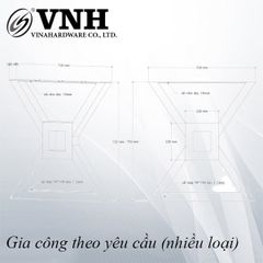 Chân bàn chữ X Vinahardware, sơn đen mờ - VNH710710