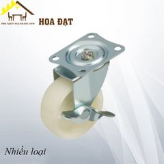 Bánh xe tủ đế vuông Vinahardware, có khóa, màu trắng - CT8250WCK