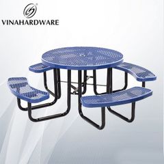 Bộ bàn ghế sắt sơn tĩnh điện ngoài trời tròn 2000mm - VNH2923436-VNH2923436