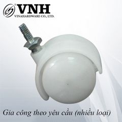 Bánh xe nhựa, loại tyren, có khóa, màu trắng trong-CT50817CK