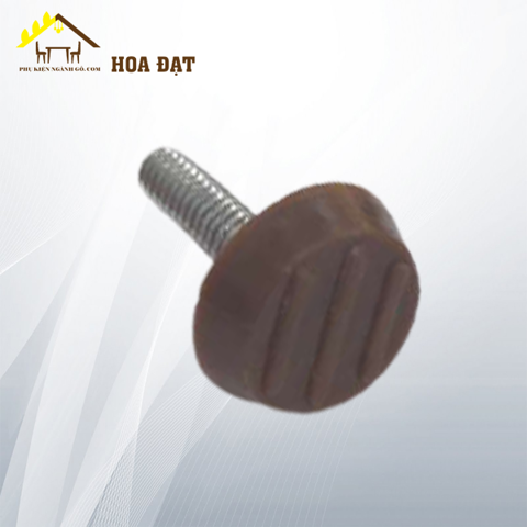 Chỉnh chân bàn 3 vạch màu nâu Vinahardware loại 1/4*25mm, đế nhựa 6x21mm