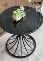 Khung bàn tròn Vinahardware kích thước 500x450mm, sơn đen tĩnh điện - Kiểu dáng loa kèn - VNH500450