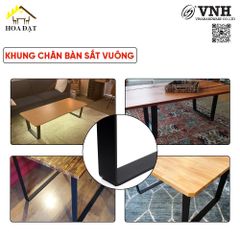 Khung chân bàn sắt vuông Vinahardware, sơn đen mờ - VNH71040B