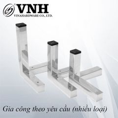 Chân ghế sofa hộp vuông 25x25mm, inox 304 - VNH2525D175