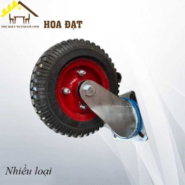 Bánh xe LK đỏ, không khóa Vinahardware - CT250LKKK - 250-4, đường kính thực 200mm