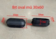 Nút nhựa oval, nhựa đen Vinahardware - NV306025