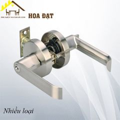 Khóa tay gạt dạng tròn Vinahardware, màu kẽm trắng-KTG09112