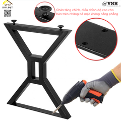 Chân bàn chữ X Vinahardware, sơn đen mờ - VNH710710