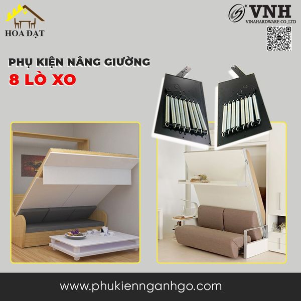 Bộ phụ kiện nâng giường kết hợp (bộ 8 lò xo) 440x290x45mm - VNH2923667