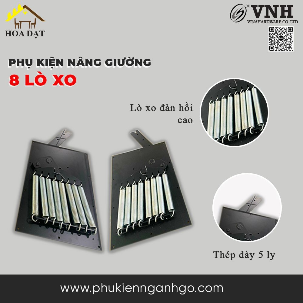 Bộ phụ kiện nâng giường kết hợp (bộ 8 lò xo) 440x290x45mm - VNH2923667