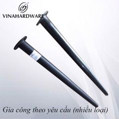 Chân bàn côn sơn đen tĩnh điện Vinahardware, Kích thước côn: 43mm-30mm Dài 720mm - VNH4830720