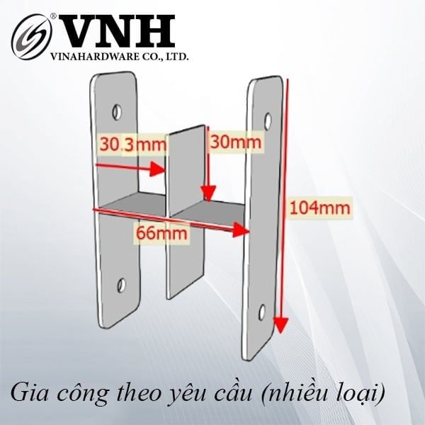 Pat ( bas) sắt chữ H sơn trắng cát Vinahardware - VNH6610430T