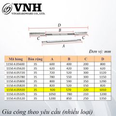 Ray trượt bàn cánh bướm Vinahardware, bản 35mm - ST35600Z1