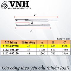 Ray trượt bàn trượt bên Vinahardware, bản 48mm, có khóa, không khóa VNH