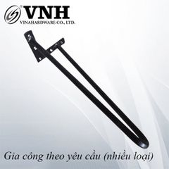 Chân bàn sắt hai nan Vinahardware, lap 12, bas góc sơn đen mờ - VNH12355B