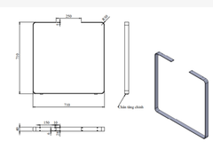 Khung chân bàn sắt vuông Vinahardware, sơn đen mờ - VNH71040B