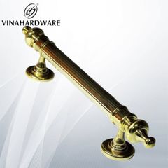 Tay nắm cửa cổng màu vàng đồng thau Vinahardware  loại 350mm HD0307