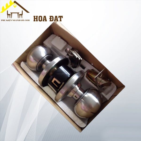 Khóa cửa núm tròn trắng khía Vinahardware SP002331