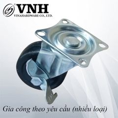 Bánh xe cao su đế bằng Vinahardware, có khóa - CT1013CK