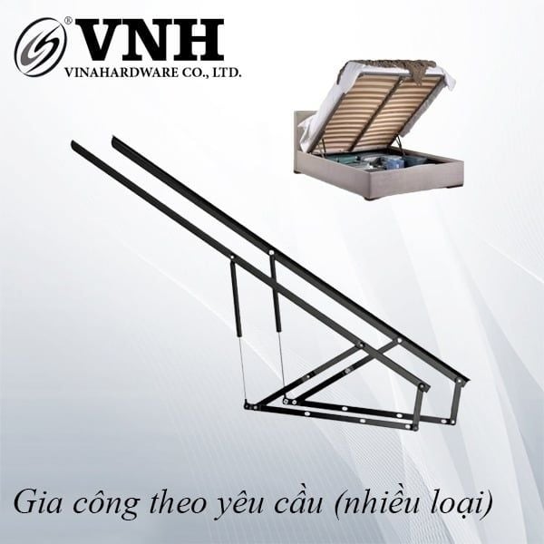 Tay nâng giường gấp toàn phần 1500mm, sơn đen Vinahardware - LB832D1500N500