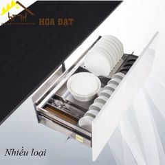 Giá bát đĩa hộp 2 lớp Vinahardware, ray giảm chấn, inox 201 - VNH865450