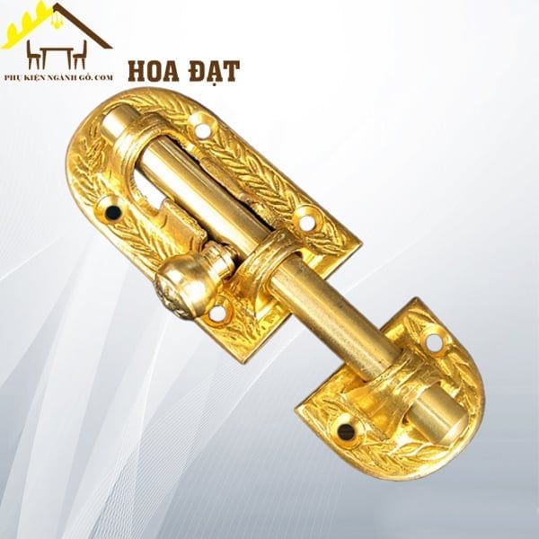 Chốt cửa tròn đồng thau Vinahardware DC2132 dài 100mm
