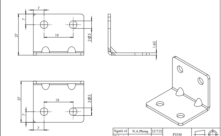 Pat ( Bas) sắt bốn lỗ Vinahardware, xi trắng xanh-P3530