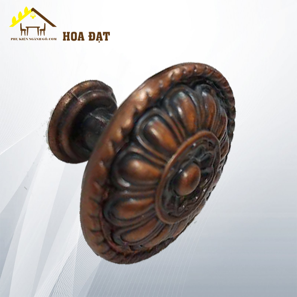 Núm tủ hoa văn đồng cổ Vinahardware loại 30x22mm - HD0423-HD0423