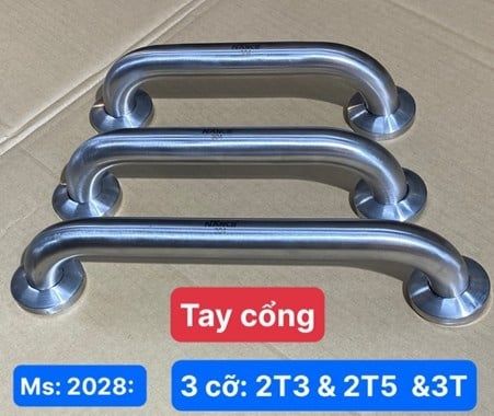 Tay nắm cửa chữ C, có đế, inox 201 Vinahardware - HD0120D230