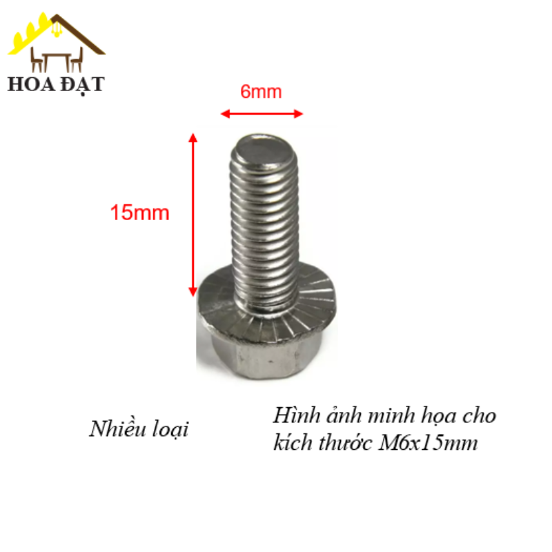 Bulong đầu bông Vinahardware loại M6, màu trắng - BHO630Z1