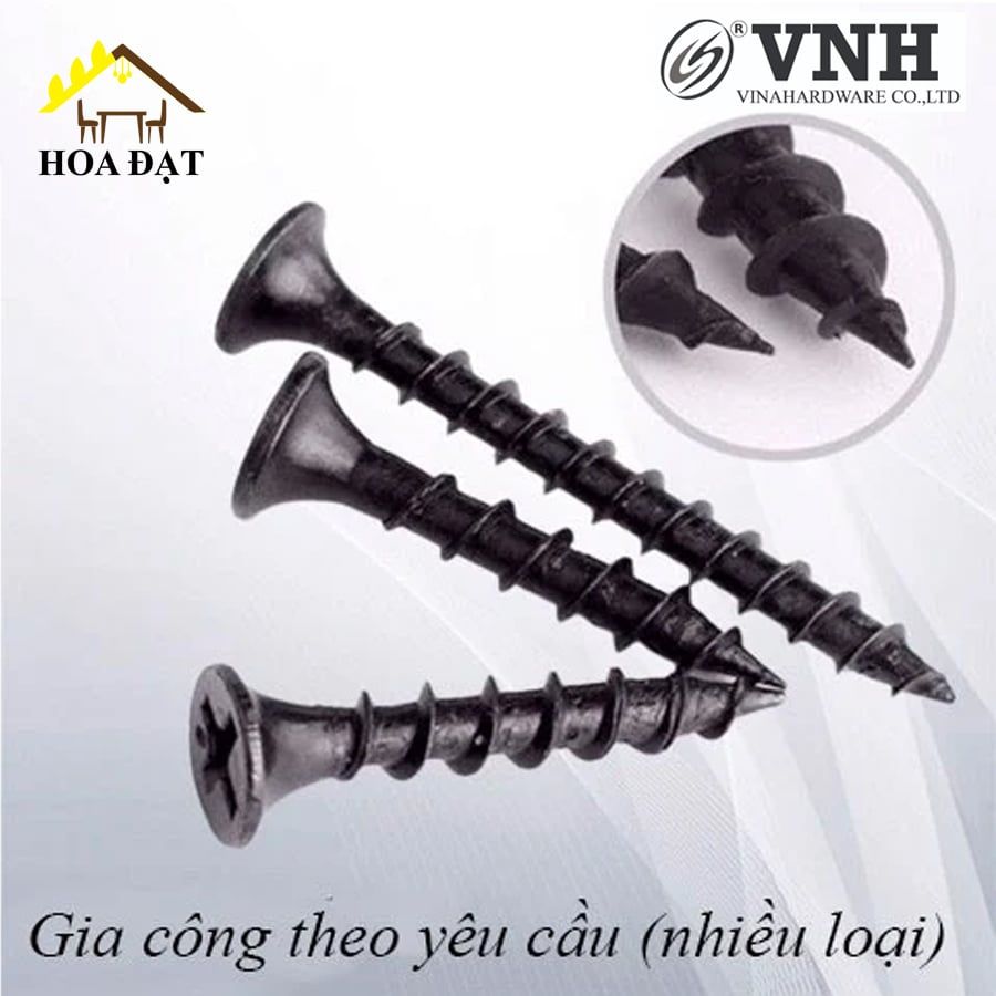 Vít đầu bằng răng nhuyễn Vinahardware loại M2, M3, M4 màu đen - HDSB313 - ZS0310B