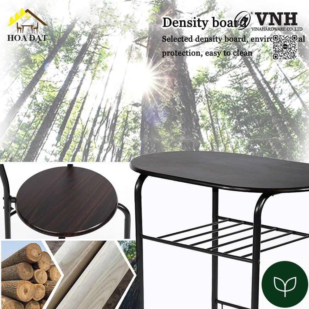 Khung bàn ăn chân sắt Vinahardware sơn đen tĩnh điện - VNH03022