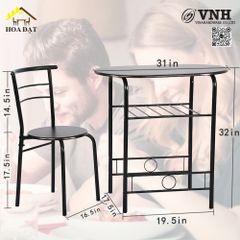 Khung bàn ăn chân sắt Vinahardware sơn đen tĩnh điện - VNH03022