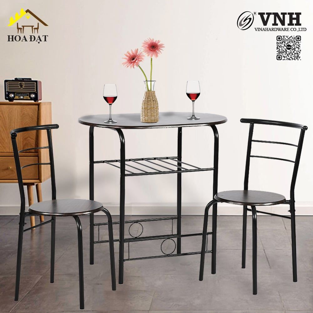 Khung bàn ăn chân sắt Vinahardware sơn đen tĩnh điện - VNH03022