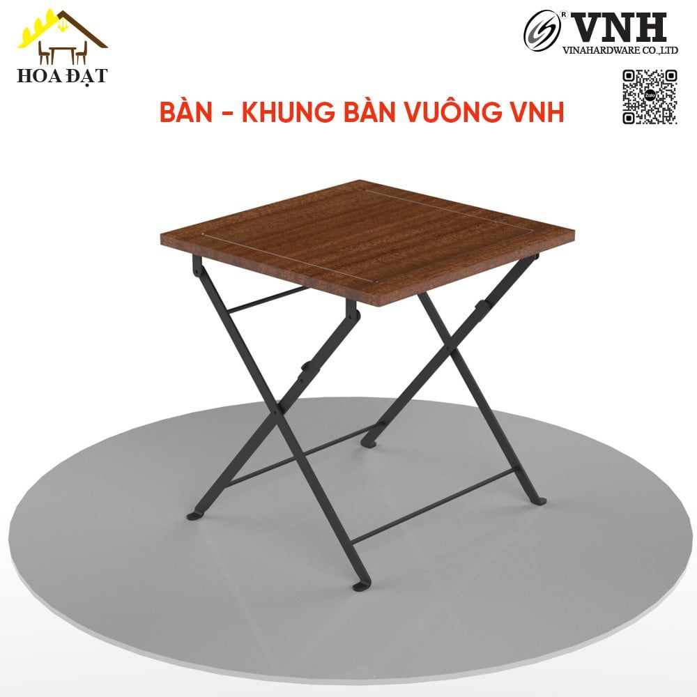 Khung bàn vuông cafe Vinahardware, sơn đen mờ - VNH550750