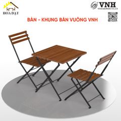 Khung bàn vuông cafe Vinahardware, sơn đen mờ - VNH550750