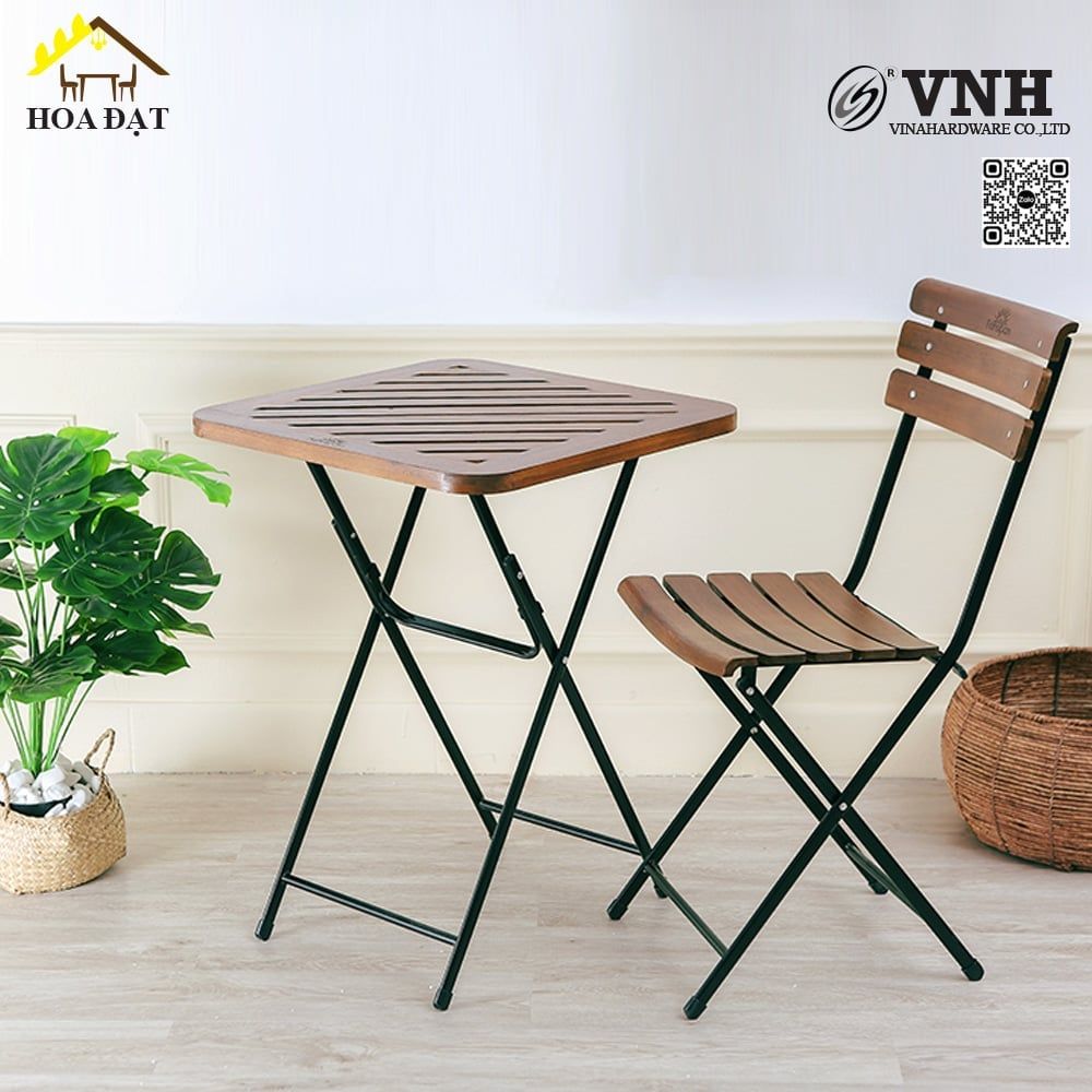 Khung bàn vuông cafe Vinahardware, sơn đen mờ - VNH550750